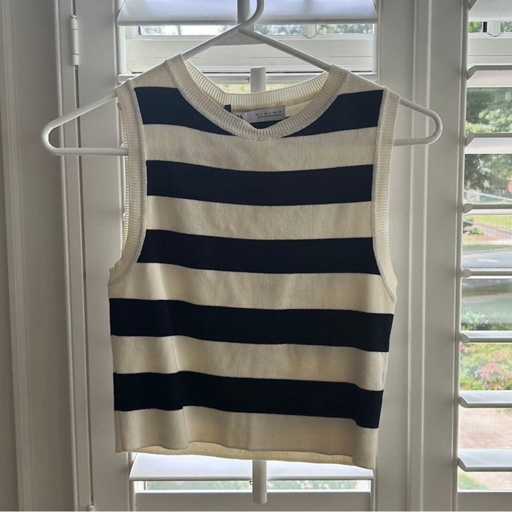 Zara stripped cropped tank top